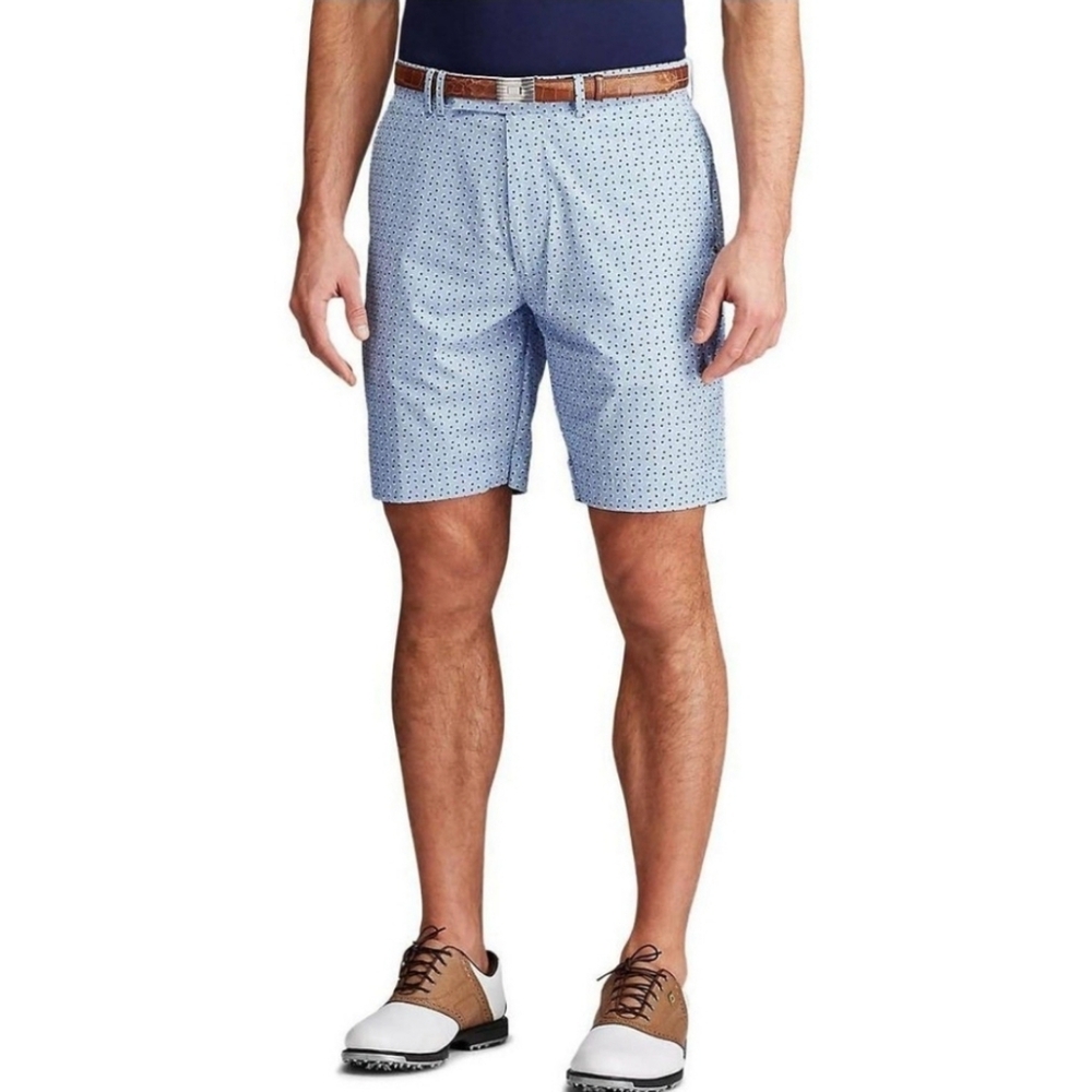 💙RLX Ralph Lauren💙 - Spyglass Blue/White Geometric Print Stretch Short - Picture 3 of 16